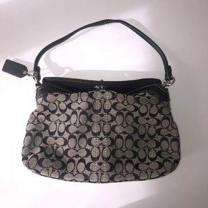 Coach black wristlet clutch
